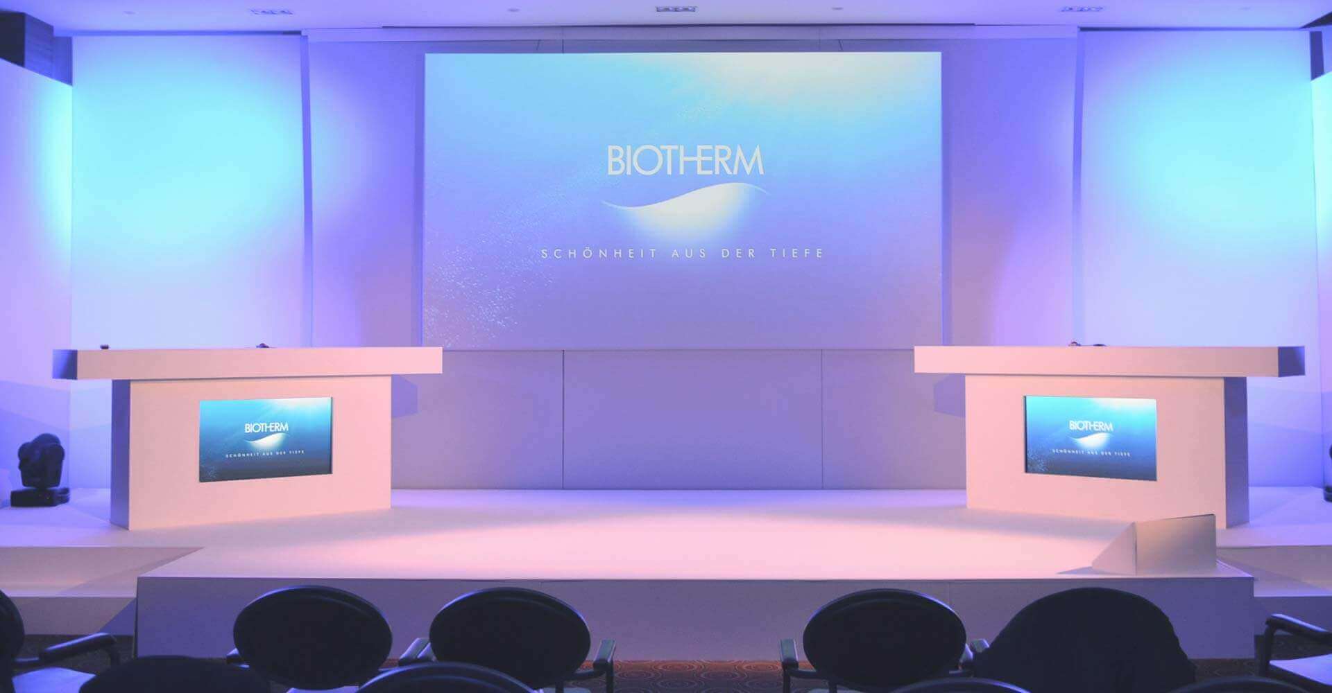 Bühne für eine Tagung von Biotherm