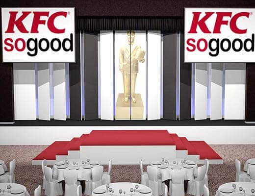 3D-Visualisierung Bühne für KFC-Event